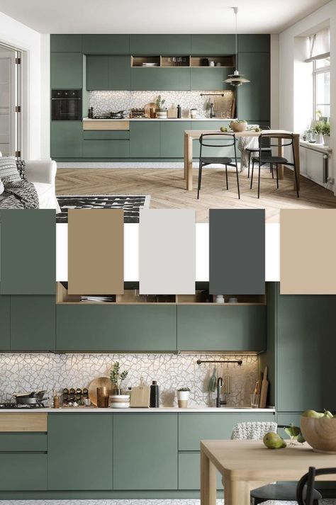 Modern Kitchen Design Two Colors, Modern Color Kitchen Cabinets, 2 Color Kitchen Cabinets, Home Styles Types Of Interior, Kitchen Cabinets Color Combination, Home Wall Colour, تصميم للمنزل العصري, Kitchen Design Modern Small, Kitchen Interior Design Decor