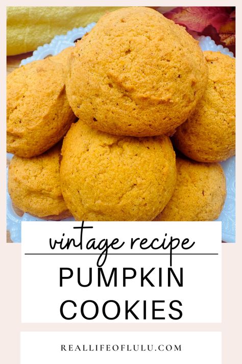 These classic pumpkin cookies are made with simple ingredients like butter, sugar, pumpkin, and spices. The dough is easy to mix together and bakes into soft, flavorful cookies with a hint of fall warmth. Enjoy these treats with a cup of coffee or tea for a delightful afternoon snack. They're perfect fall cookies, fall dessert, or Halloween cookies. Pumpkin Cookies Taste Of Home, Old Fashion Pumpkin Cookies, Canned Pumpkin Cookies Easy, Pumpkin Seed Butter Cookies, Pumpkin Quickies Cookies, Old Fashioned Pumpkin Cookies, Pumpkin Pecan Cookie Recipes, Soft Pumpkin Cookies Recipes, Pumpkin Cookies With Fresh Pumpkin