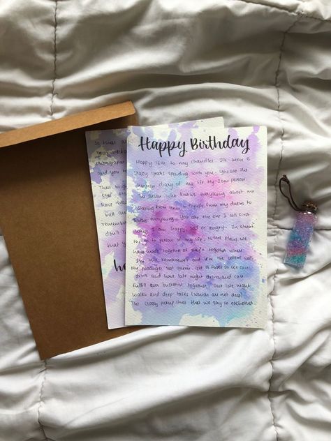 Handwritten letters and glass bottles Happy Birthday Cards Diy, Creative Birthday Cards, Personalised Gifts Diy, Bff Gifts Diy, Diy Birthday Gifts For Friends, Birthday Gifts For Boyfriend Diy, Birthday Card Drawing, Handmade Birthday Gifts, Diy Journal Books