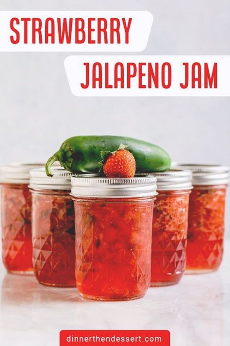 Strawberry Jalapeno Jelly, Strawberry Jalapeno Jam Recipe, Vegetarian Recipes Dairy Free, Pepper Jellies, Jalapeno Jam Recipe, Pepper Harvest, Strawberry Jalapeno Jam, Pepper Jelly Recipes, Jalapeno Jam