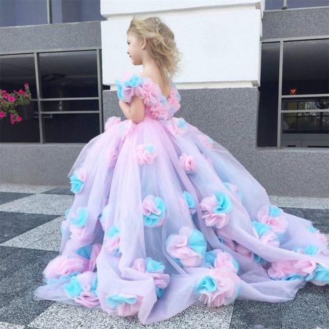 Flower Girls Dresses Kids Formal Wear Birthday Christmas Wedding Party Events Girls Pageant Hand Kids Birthday Dresses, Kids Formal Wear, Cinderella Birthday Party, Girls Birthday Party Dress, Kids Formal, Tulle Balls, Pink Flower Girl Dresses, Cinderella Dresses, Tulle Ball Gown