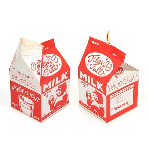 Red and white mini milk cartons, with a dairy drinking bear. Esophagus Now on Behance Carton Design, Milk Packaging, Vintage Packaging, Red Icons:), Milk Carton, Creative Packaging, Packaging Design Inspiration, Cute Packaging, Food Illustrations