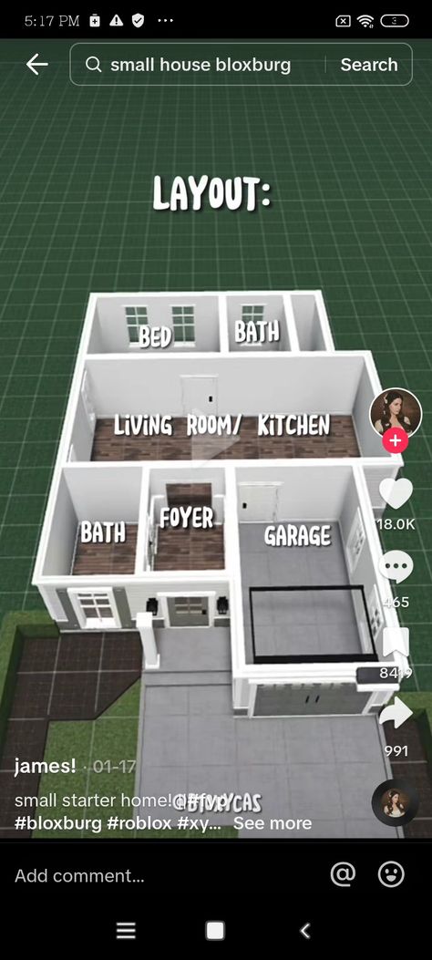 1 Story Layout Bloxburg Small, Roblox Bloxburg House Ideas Under 10k, Bloxburg House Ideas 1 Story Small Layout, Simple Bloxburg House Layout One Story, Bloxburg House Layouts First Floor, One Floor Bloxburg House Exterior, One Person House Layout, Roblox Bloxburg House Ideas Layout Modern, Bloxburg Houses One Floor