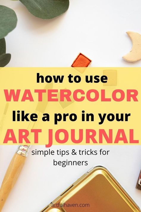 At Artful Haven, you'll find incredibly useful tips for art journaling beginners who'd love to learn how to paint with watercolor in their journals. How To Make A Watercolor Journal, Watercolor Art Doodles, Watercolour Doodles Art Journaling, Watercolor Journal Ideas Sketchbooks, Watercolour Journal Ideas, How To Draw With Watercolor, Diy Watercolor Journal, Art Journal Inspiration Doodles, Art Journal Inspiration Ideas