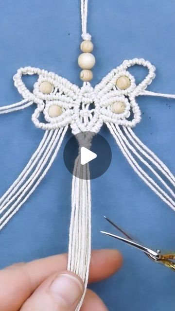 Butterfly Macrame, Macrame Butterfly, Macrame School, Macrame Decor, Craft Lovers, Macrame Tutorial, February 15, Macrame Art, Micro Macrame