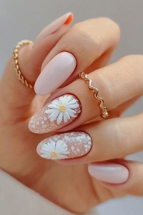 The top spring nails, spring nail art, and spring nail designs to copy Unghie Nail Art, Cute Spring Nails, Daisy Nails, Nail Styles, Spring Nail, Cat Kuku, Nail Designs Spring, Cute Spring, Floral Nails