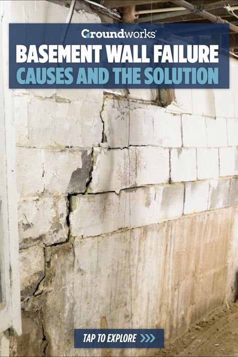 Basement Wall Failure: Causes and Solutions  Discover why basement walls fail and how to fix them. Learn about the impact of hydrostatic pressure and the benefits of waterproofing and the Intellibrace system. Protect your home with Groundworks. Waterproof Basement Walls, Sealing Basement Walls, Waterproofing Basement Foundation, Waterproofing Basement Walls, Hydrostatic Pressure, Leaky Basement, Basement Repair, Crawl Space Repair, Crawl Space Encapsulation