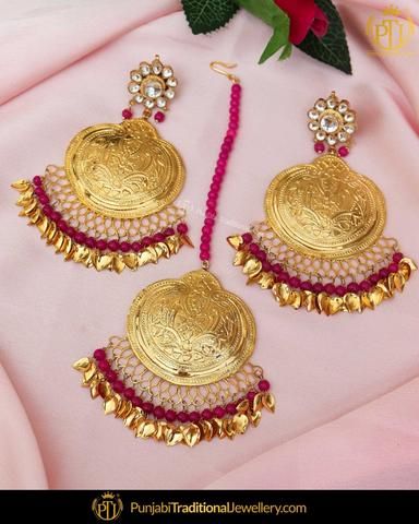 Buy Punjabi Earring Tikka Set - Latest Earring Tikka Set Online | Punjabi Traditional Jewellery Punjabi Jewellery, Punjabi Traditional Jewellery, Punjabi Jewelry, Tikka Jewelry, Indian Jewelry Earrings, Gold Jewelry Outfits, Diamond Fashion Jewelry, Antique Jewellery Designs, Fancy Jewellery Designs