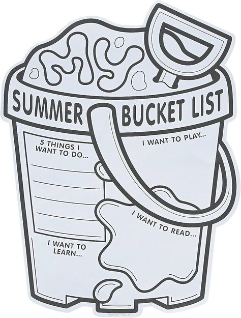 Amazon.com: Fun Express My Summer Bucket List Activity Poster for Kids - Bulk Set of 30 - End of School Year and Camp Supplies : Toys & Games Summer Kick Off Activities For Kids, End Of School Year Crafts For Kids, End Of The School Year Activities, Summer Camp Activities For Kids, Camp Activities For Kids, Summer Bucket List For Kids, Summer Bucket List Activity, Bucket List Craft, Camping Activites For Kids