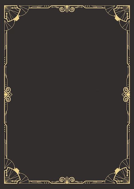 Fantasy Frame Border, Art Deco Template, Art Deco Frame Design, Aesthetic Borders Frame, Vintage Border Design, Art Deco Frames Border, Art Deco Background, Art Deco Border, Art Deco Frames