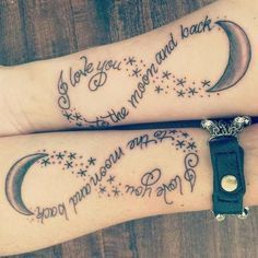 Mother Daughter Tattoos Ideas Mother Daughter Infinity Tattoos, To The Moon And Back Tattoo, Mommy Daughter Tattoos, Mother Son Tattoos, Mom Daughter Tattoos, Mother Tattoos, Tattoo For Son, Парные Тату, Infinity Tattoos