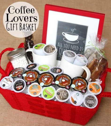 Coffee Lover Gifts Basket, Auction Gift Basket Ideas, Fundraiser Baskets, Silent Auction Baskets, Auction Basket, Christmas Gift Baskets Diy, Raffle Basket, Auction Baskets, Presente Diy