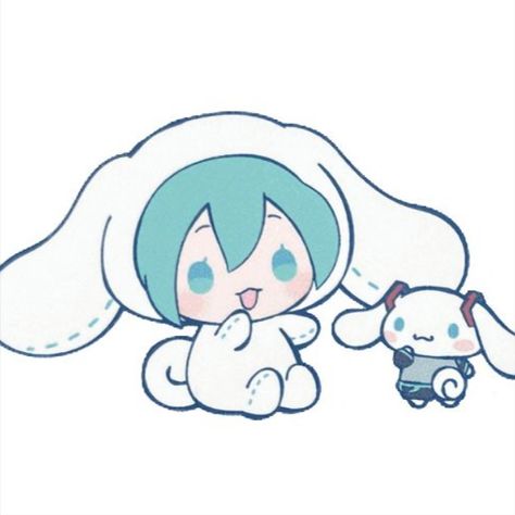 Cinamoroll Character, Cinnamon Roll Pfp, Cinnamon Roll Miku, Cinamoroll Pfp, Hatsune Miku Cinnamoroll Icon, Hatsune Miku And Cinnamoroll, Miku And Cinnamoroll, Miku Cinnamoroll, Hatsune Miku Cinnamoroll