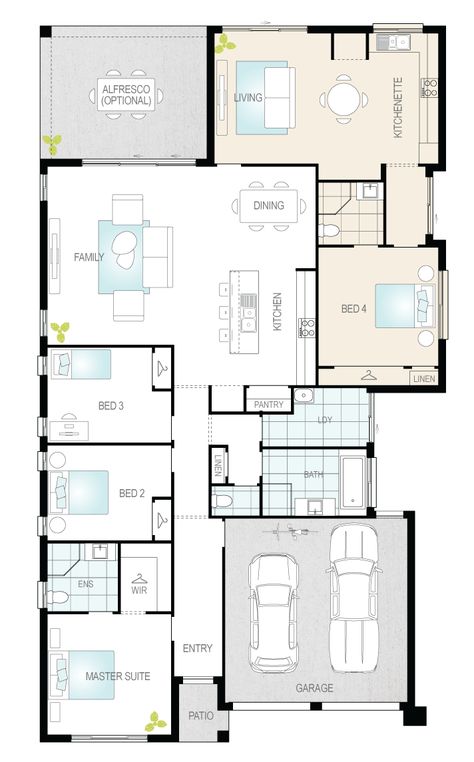 One Storey Floor Plan, House With Granny Flat, Perfect House Plan, Multigenerational House Plans, Multigenerational House, Mcdonald Jones Homes, Dual Occupancy, Contemporary Houses, The Perfect House