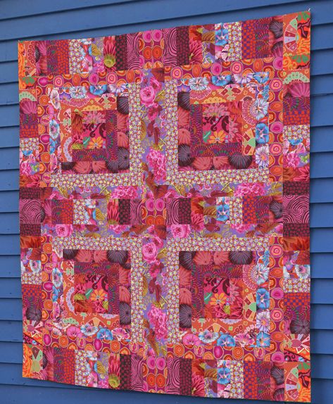 Kaffe Fassett Quilts Pattern Free, Mosaic Quilt, Red Mosaic, Tumbler Quilt, Kaleidoscope Quilt, Kaffe Fassett Quilts, Anna Maria Horner, Kaffe Fassett Fabric, Medallion Quilt