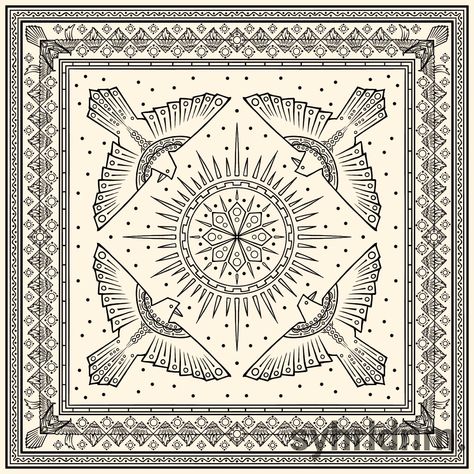 Bandana template ideas, the doves and ethnic patterns Bandana Template, Ethnic Patterns, Template Ideas, Bandanas, Pattern, Design