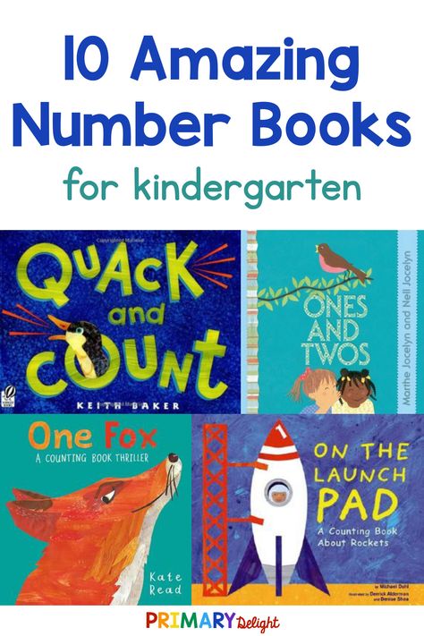 Check out these amazing number books for kindergarten and preschool. Your students will love the colorful pictures and cute storylines as they listen to these counting books. Several of the books show objects in groups, to help students develop subitizing skills through books. Using these books in your classroom will help students develop number sense and subitizing skills while engaging with charming children's literature. These books are the perfect way to integrate math and literacy! Books For Kindergarteners, Math Literature, Books For Kindergarten, Teaching Elementary School, Prek Math, Counting Books, Math Number Sense, Elementary Teaching, Kindergarten Books