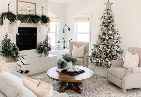 Neutral Christmas Decor, Christmas Living Room, Neutral Christmas, Christmas Decor Inspiration, Christmas Decorations Living Room, Christmas Living Rooms, Christmas Bedroom, Christmas Room, Winter Home Decor