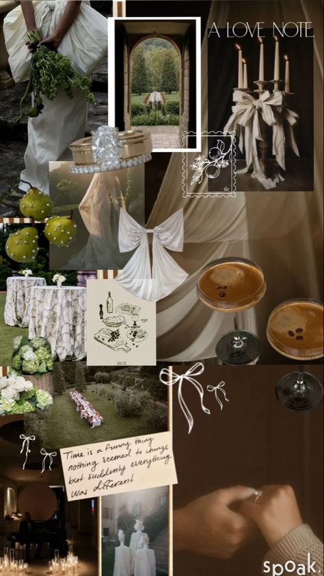 Moodboard, weddings, wedding inspo, wedding moodboard, moody wedding, timeless wedding, intimate wedding, romantic wedding, espresso martini, bows, florals, engagement, wedding design Classic Romantic Wedding Color Palette, Moody Aesthetic Wedding, Classic Intimate Wedding, Vintage Micro Wedding, Moody Italian Wedding, Moody Wedding Inspiration, Vintage Moody Wedding, Moody Elegant Wedding, Fall Wedding Mood Board