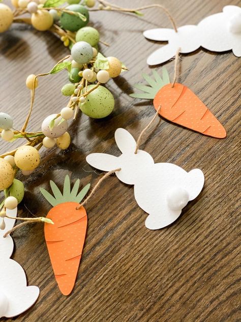 Spring Garland Easter Garland Bunny Garland Spring Banner | Etsy Easter Garland Diy, Bunny Banner, Easter Wood Crafts, Spring Banner, Easter Garland, Easter Banner, Easter Carrots, Diy Banner, Aktivitas Montessori