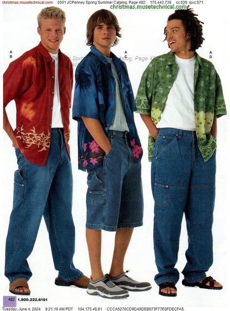 2001 JCPenney Spring Summer Catalog, Page 482 - Catalogs & Wishbooks Summer Boy Outfits, Elijah Core, 2000s Mens Fashion, Decade Outfits, 90s Skater Fashion, Motif Soutache, 2000s Inspired Outfits, Cloth Reference, 2001 Fashion