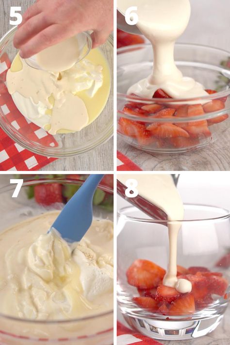 Fresas con crema or mexican strawberries and cream is a refreshing, simple dessert that bursts with the fresh flavors of strawberries. This quick delight is an effortless treat you’ll love serving to family and friends after any dinner. This popular Mexican dessert is perfect whenever you don’t want to spend a lot of time making dessert in the kitchen but want to wow your tastebuds. Fresas Crema Recipe Mexican, Mexican Strawberries And Cream, Instant Dessert Recipes, Mexican Strawberries, Strawberries And Cream Recipe, Sour Cream Uses, Instant Dessert, Crema Recipe, Deserts Easy