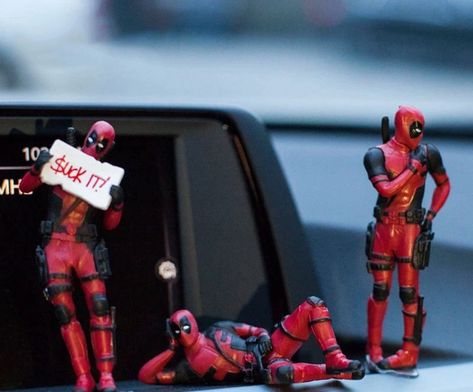 Deadpool Car, Funny Doll, Figure Sitting, Car Ornaments, Car Decoration, Marvel X, Car Interior Decor, Silicone Phone Case, Deadpool Videos