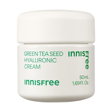 Green Tea Seed Hyaluronic Acid Hydrating Cream - innisfree | Sephora Innisfree Skincare, Best Korean Moisturizer, Green Tea Moisturizer, Hyaluronic Acid Cream, Innisfree Green Tea, Moisturizer For Oily Skin, Hydrating Moisturizer, Oily Skin Care, Hydrating Cream