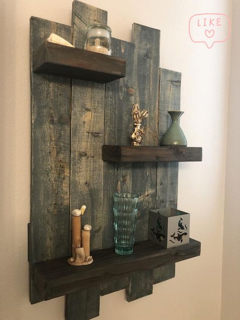 Reclaimed Wooden Shelf/Pallet Shelf Plank Shelf/Rustic | Etsy Shelf Pallet, Reclaimed Wood Shelf, Pallet Shelf, Diy Wood Pallet Projects, Tips For Organizing, Rustic Wooden Shelves, Reclaimed Wood Shelves, Barn Wood Projects, Barn Wood Crafts