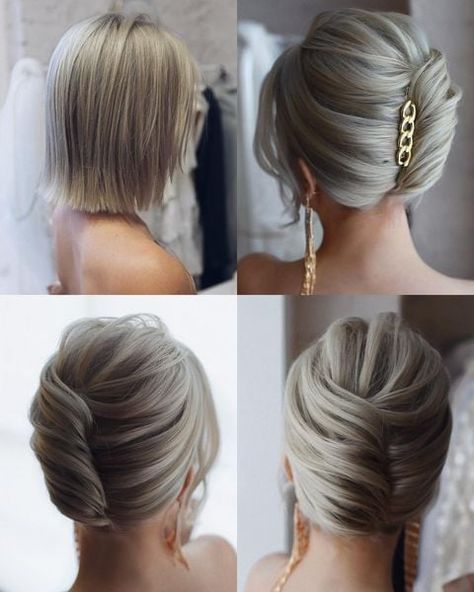 15 Gorgeous Wedding Hairstyles for Short Hair - Woman Getting Married Easy Wedding Hairstyles, Mother Of The Groom Hairstyles, Style For Wedding, Wedding Hairstyles For Short Hair, Gorgeous Wedding Hairstyles, Short Hair Up, Easy Wedding, Mother Of The Bride Hair, Hairstyles Natural