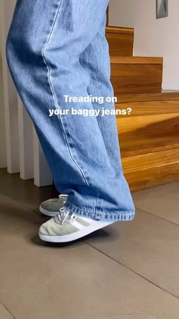 Payal Agarwal | Content Creator on Instagram: "No more stepping on your long, baggy jeans!

With this quick safety pin trick you can lift the back hem of your jeans and prevent them from being walked on!🥰

Follow along for more tips #baggyjeans #wardrobehacks #fashiontips #tipsandtricks #hem #longpants #homehacks #adidas #hacks #outfithacks" Baggy Jeans Hack, Long Baggy Jeans, Long Jeans, Hem Jeans, Too Long, Baggy Jeans, Safety Pin, Long Pants, Walk On