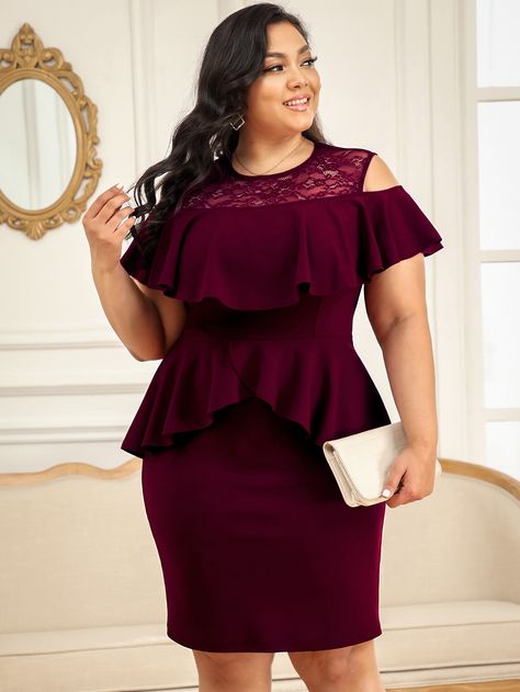 Plus Size Peplum Dress, Choir Dresses, Plus Size Fashion Dresses, Fashion Work Outfit, African Attire Dresses, Women Dress Collection, Dress Brokat, Corporate Dress, African Dresses Men