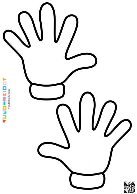 Hand Print Template Free Printable, Handprint Template Free Printable, Hand Template Free Printable, Hand Print Crafts For Kids, Home Preschool Activities, Hands Template, Printable Hands, Spiderman Hand, Hand Template