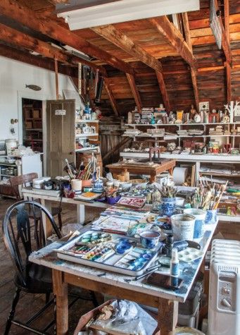 Home Art Studios, Artistic Home Decor, Loft Inspiration, Artist Home, Art Shed, Art Studio Space, Office Organization At Work, Studio Spaces, Art Studio Organization