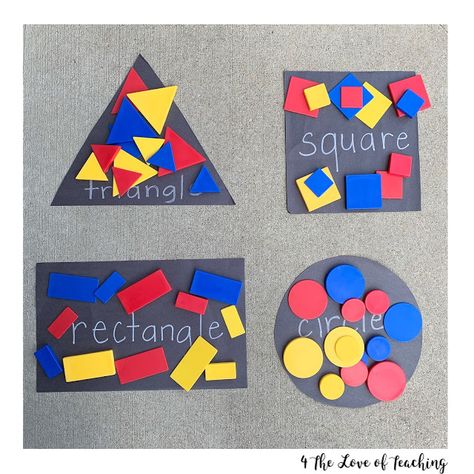 Shape Manipulatives Sort Shape Of Things Activities, Recognizing Shapes Activity, Shapes Nursery Activities, Number And Shapes Activities, Shapes Prek Activities, Sorting Shapes Preschool, Sorting By Shape Preschool, Activities To Learn Shapes, Shapes And Sizes Preschool