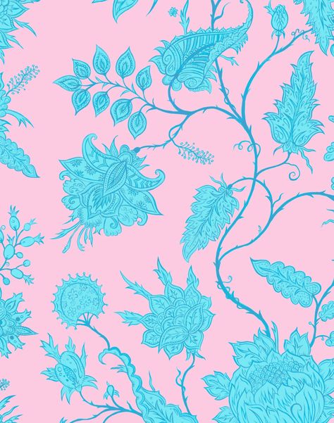 Pink And Turquoise Wallpaper, Wallpaper Studio, Indian Paisley, Pink Flower Pattern, House Of Hackney, Fabric Styles, Turquoise Wallpaper, Liberty London, Trendy Prints