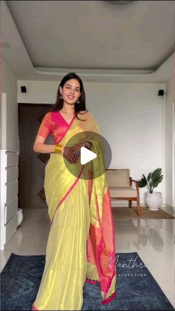 Manthree - Celebrity Designer on Instagram: "Expertly crafted, this yellow and pink combination tissue silk saree boasts a stunning design. The lightweight fabric and vibrant colors make it a perfect choice for any occasion. Elevate your wardrobe with this unique saree and stand out with style and elegance.
To order please message us or whatsapp to 9600717755
.
Follow us for Designer Sarees and Blouse Ideas updates @manthreecollections
.
.
.
.
#manthreecollections 
#bridalblouses #handembroidery #blouse #designerblouse #chicblouses #blousedesigns #designerblouseideas #weddingblouse #saree #sareelove #loveforsaree #stoneworkblouse #kanjeevaram #wedmegood #weddingsutra #weddingzin #maharaniweddings #ezwed #shaadisaga #shaadiwaliinspirations #shaadimagic #bridesessentials #southindianwedding Tissue Silk Blouse Designs, Tissue Silk Saree Blouse Design, Tissue Blouse Designs, Saree Color Combinations, Unique Saree, Stone Work Blouse, Pink Combination, Tissue Silk Saree, Blouse Ideas