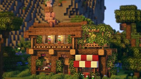 TAP TO WATCH THE FULL, RELAXING TUTORIAL Minecraft Medieval Flower Shop, Cute Minecraft Flower Shop, Minecraft Flower Truck, Minecraft Florist Shop, Flower Field Minecraft House, Minecraft Flower House, Flower Shop Minecraft, Minecraft Flower Shop, Epic Minecraft Houses