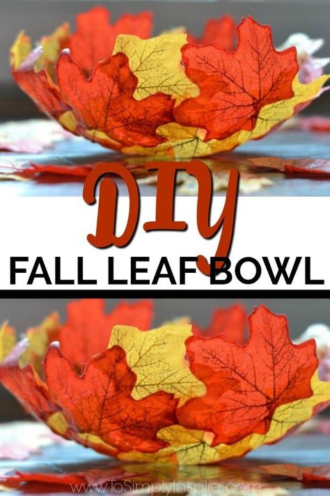 DIY Fall Leaf Bowl Fall Leaf Bowl, Autumn Leaves Craft, Leaf Projects, Autumnal Colours, Autumn Leaves Art, Kindergarten Art Projects, Thanksgiving Projects, Diy Leaves, Leaf Bowl