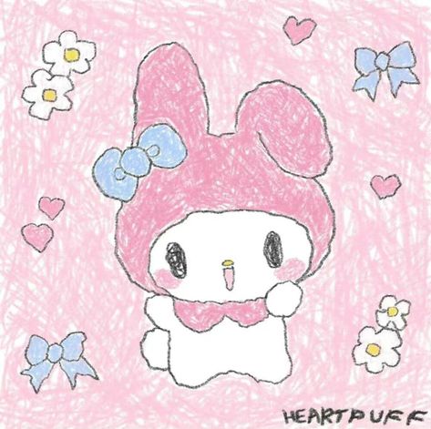 Credits: @Heartpuff (Instagram) Kawaii Sanrio Characters, Sanrio Bunnies, Sanrio Aesthetic Pfp, Cute Sanrio Pfp, My Melody Print, All Sanrio Characters, Cinnamoroll And Pompompurin, Sanrio Drawings, Sanrio Pfps