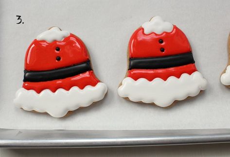 Iced Christmas Cookies, Royal Icing Christmas Cookies, Santa Bell, Cookie Decorating Icing, Christmas Sugar Cookies Decorated, Sweet Sugarbelle, Cute Christmas Cookies, Christmas Cake Designs, Christmas Prep