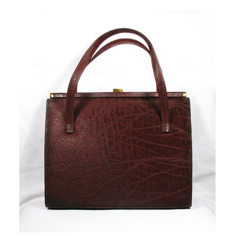 Vintage Madame Louise Ltd Nairobi Genuine Elephant Kelly Bag Alligator Handbags, Vintage Leather Handbag, Brown Leather Handbags, Kelly Bag, Croc Leather, Cheap Handbags, Brown Handbag, Cute Purses, Crocodile Leather