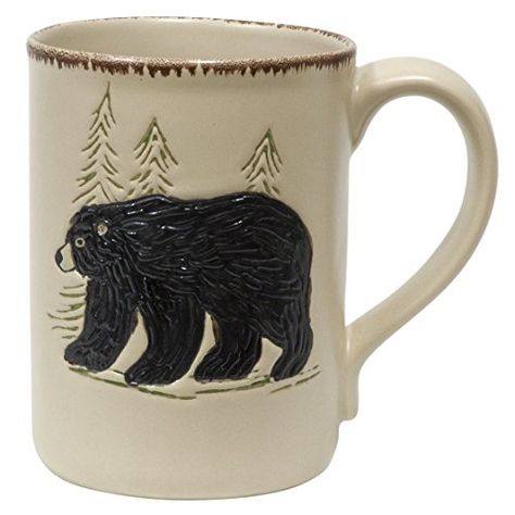 Rustic Retreat Bear Mug Sgraffito Designs, Ceramic Bear, Stash Tea, Bear Mug, Beige Ceramic, Rustic Retreat, Park Designs, Pottery Techniques, Parking Design