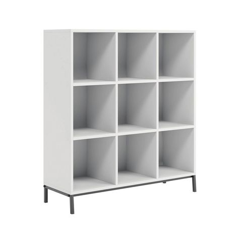 Cubbyhole storage may be trendy, but it isn't going anywhere any time soon. Store and organize in style with this 9 cube organizer from the North Avenue® collection. This white bookcase with storage features nine spacious cubby holes to allow you to store multiple types of items on the same unit; such as your collection of books, stacks of magazines, and spare blankets. These cubbies also make a great place to display home décor like decorative plants and framed photos of the family. Each cubby Cube Organizer Cabinet, Target Cubby Storage, 9 Cube Organizer, Cubby Bookshelf, Bookcase With Storage, Cubby Organizer, Decorative Bookshelves, Decorative Plants, Decorative Shelving