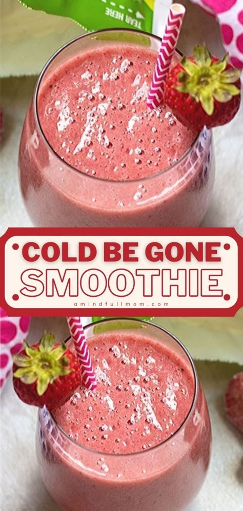 Cold Smoothie Recipes, Smoothies For A Cold, Boost Immune System Smoothie, Cold Smoothie Remedy, Healthy Immune Boosting Smoothie, Smoothie For Immune Boost, Immune Building Smoothie, Healthy Food For When You Are Sick, Smoothie Recipes For Colds