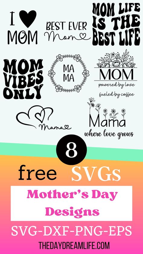 8 Free Mother's Day SVG Designs Diy Mother's Day Crafts Cricut, Mother’s Day Projects Cricut, Cricut Mothers Day Cards Free Svg, Mothers Day Svg Free, 52 Week Saving Plan, Digital Quotes, Cricut Mugs, Mom Mugs, Saving Plan