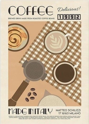 Affiches D'art Déco, Coffee Art Print, Something Nice, Coffee Poster, Cool Products, Vintage Poster Art, Room Posters, Coffee Art, Graphic Design Posters