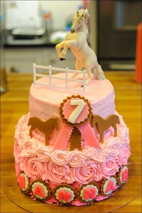 pink-cowgirl-birthday-1 Pink Horse Cake, Pink Cowgirl Cake Ideas, Cowgirl 2nd Birthday Cake, Pink Horse Birthday Cake, Girl Horse Party, Cowgirl Birthday Cakes, Cowgirl Cake, Horse Cakes, Cake Paris