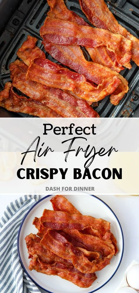 Bacon In Air Fryer, Air Fried Bacon, Bacon In The Air Fryer, Air Fryer Recipes Bacon, Air Fry Bacon, Making Bacon, Air Fryer Bacon, Fried Bacon, New Air Fryer Recipes