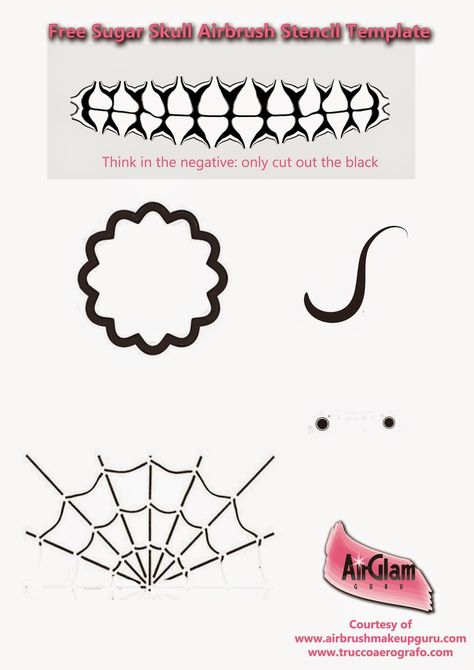 The Airbrush Makeup Guru: FREE STENCIL TEMPLATES Skull Stencils, Sugar Skull Stencil, Stencils Printables Templates, Makeup Stencils, Skull Stencil, Halloween Stencils, Stencils Printables, Free Stencils, Stencil Templates